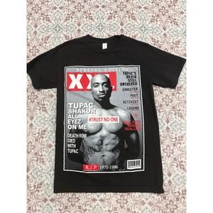 Player Tees Tupac Shakur XXL Magazine Cover Graphic T-Shirt Black Small